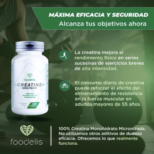 100% Creatina Monohidrato (en cápsulas) - Foodelis Nutrition