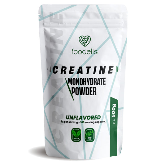 100% Creatina Monohidrato Micronizada (en polvo) - Foodelis Nutrition