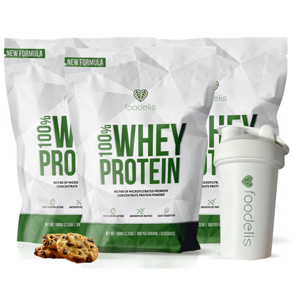 Pack 100% Whey Protein 3KG + Shaker 400ml - Foodelis Nutrition