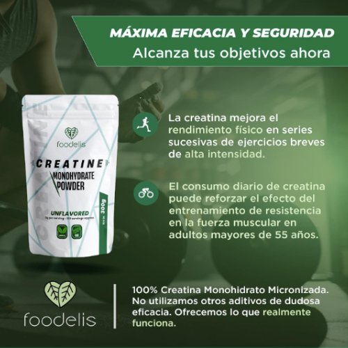 Pack Creatina Monohidratada 2KG + Shaker 400ml - Foodelis Nutrition