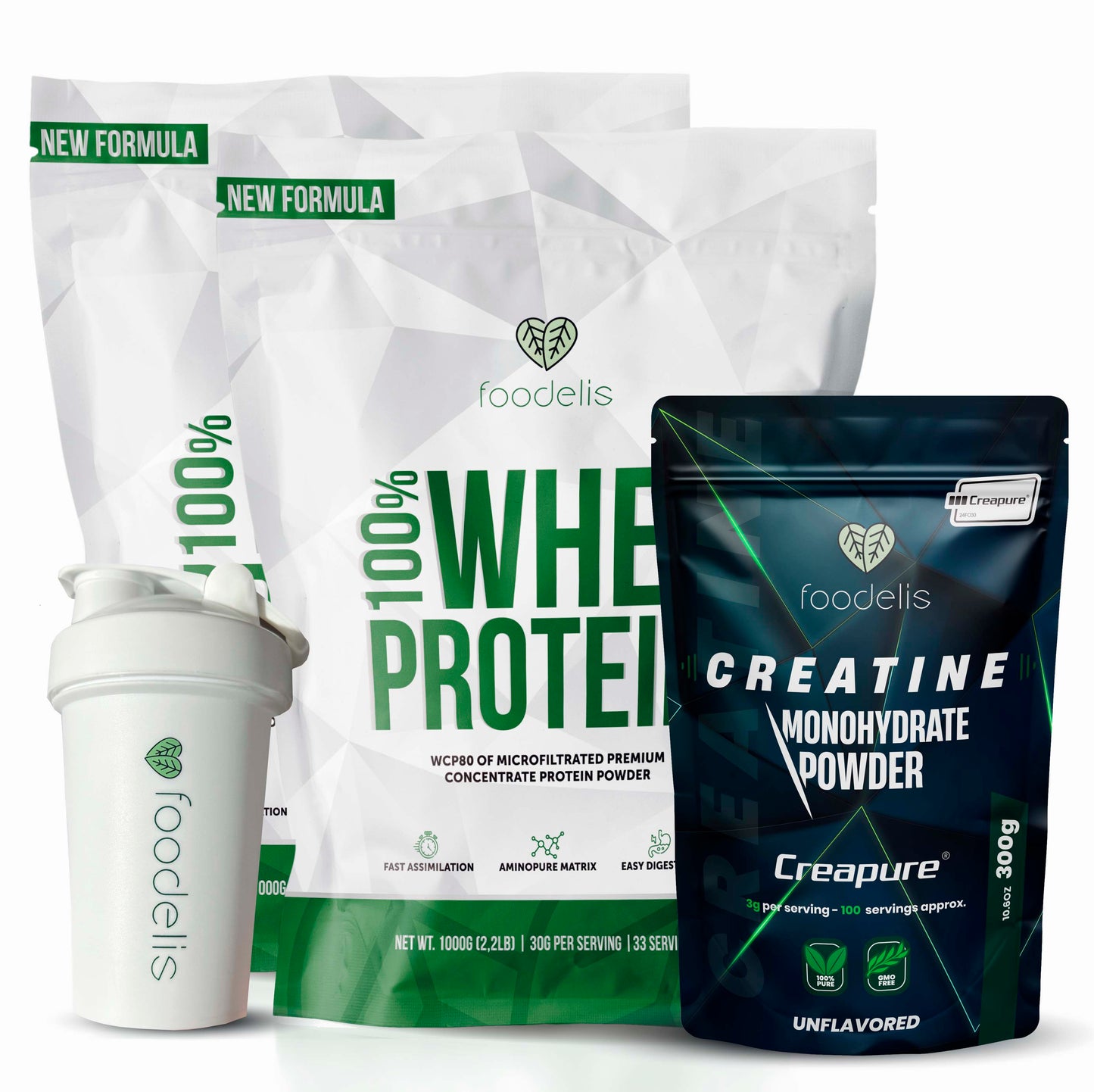 Pack 100% Whey Protein 2KG + Creatine CREAPURE® 300g + Shaker